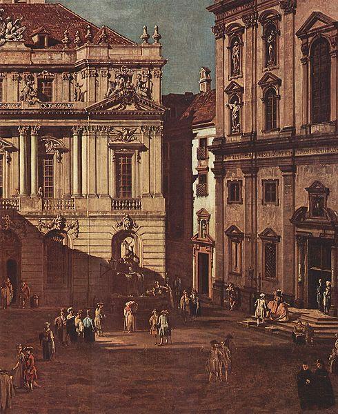 Bernardo Bellotto Ansicht von Wien, Platz vor der Universitat, von Sudost aus gesehen, mit der groben Aula der Universitat und Jesuitenkirche Sweden oil painting art